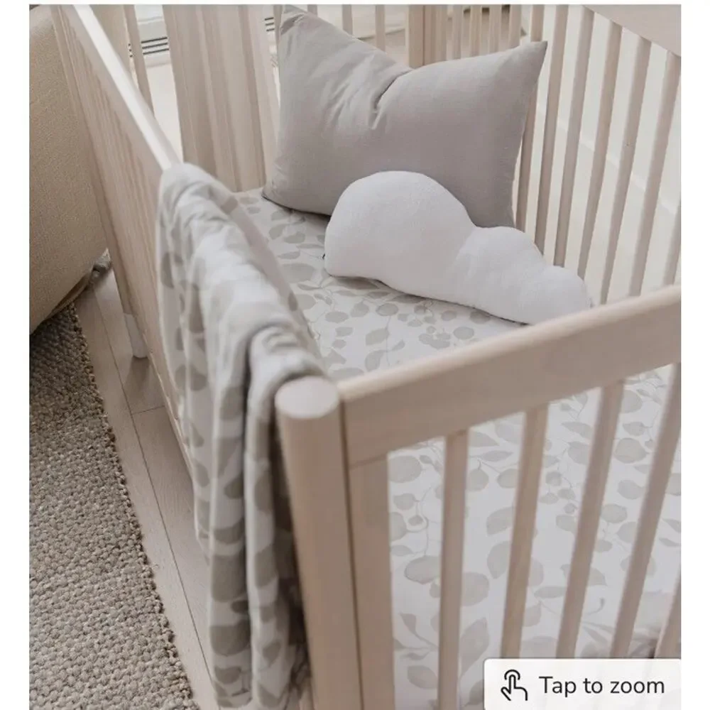 Oilo Leaf Print Crib Sheet & Changing Pad Cover NEW